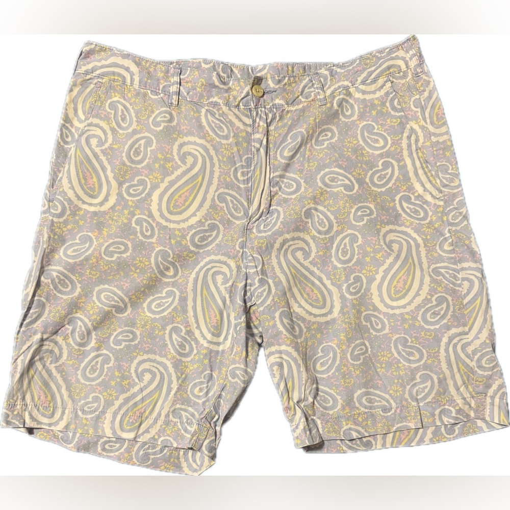 EUC Bills Khakis Parker Standard Paisley Print Flat Front Short, Size 36, cotton